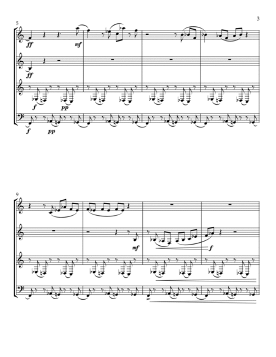 Excursion No. 6-Turnaround for Saxophone Quartet Saxophone Quartet scores gallery preview page 3