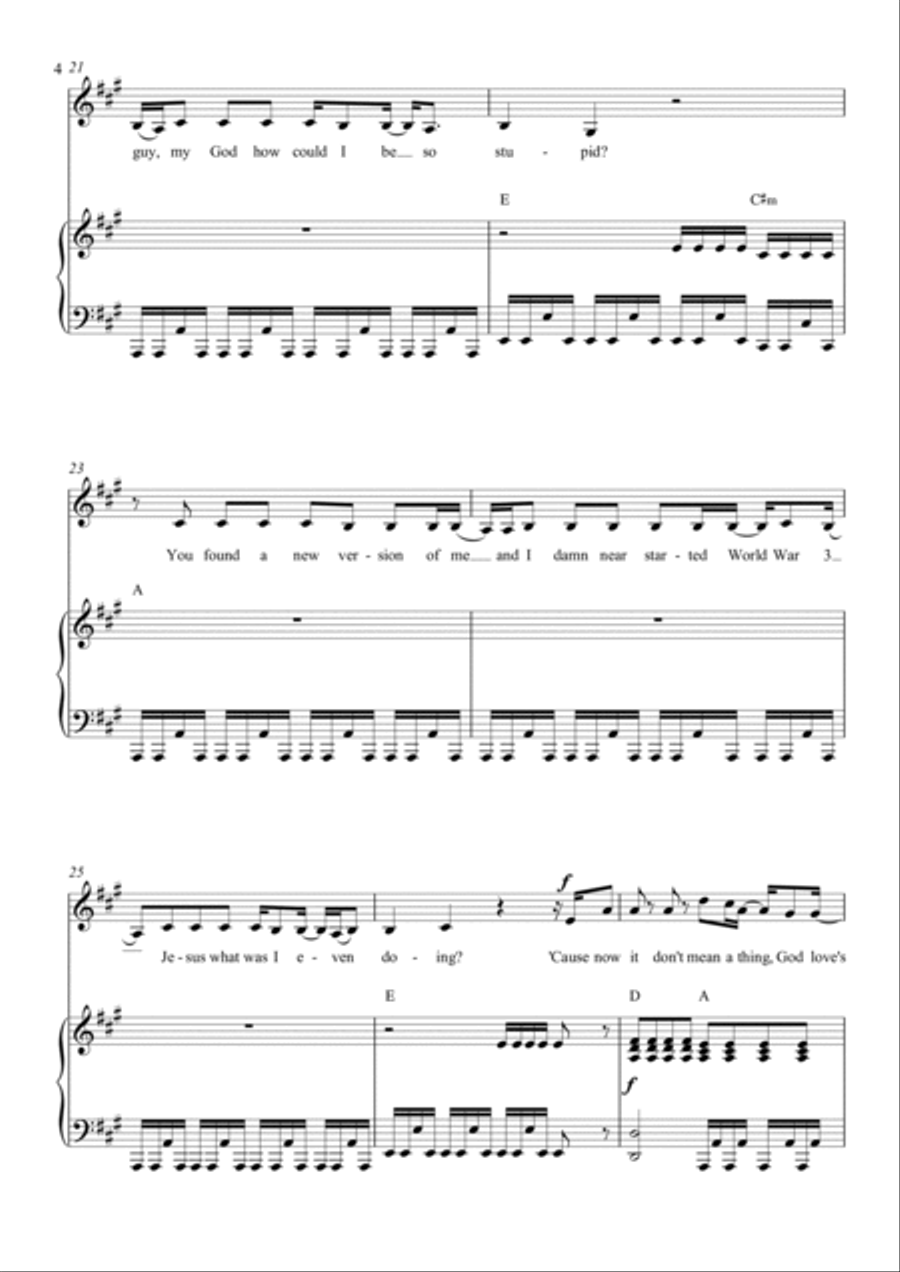 Love Is Embarrassing Piano, Vocal, Guitar scores gallery preview page 4