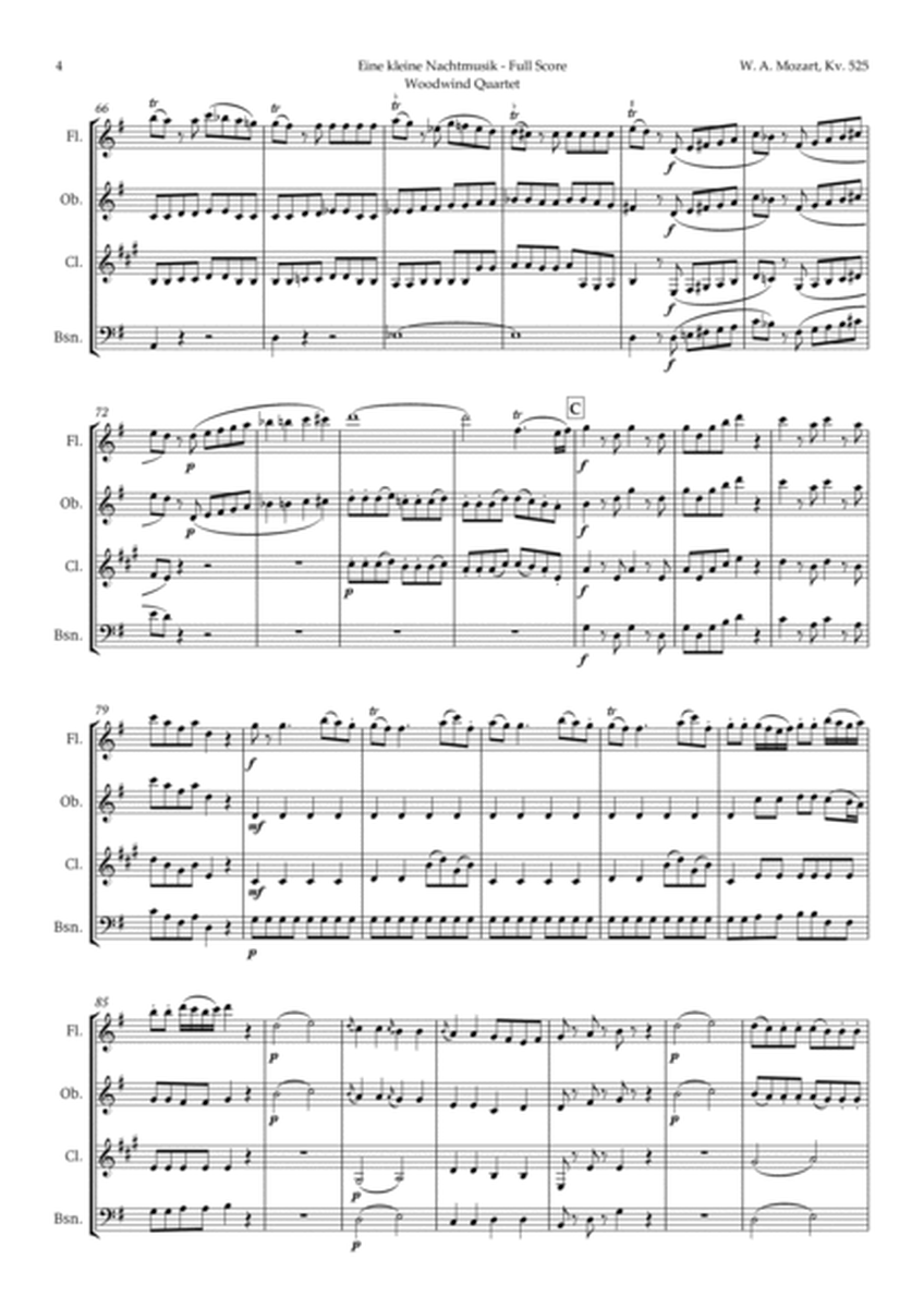 Eine kleine Nachtmusik by Mozart for Woodwind Quartet image number null
