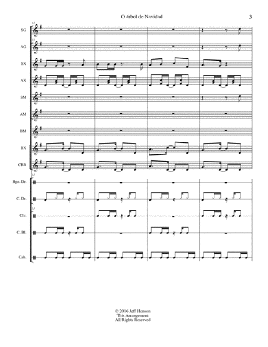 O Christmas Tree Orff Instrument scores gallery preview page 5