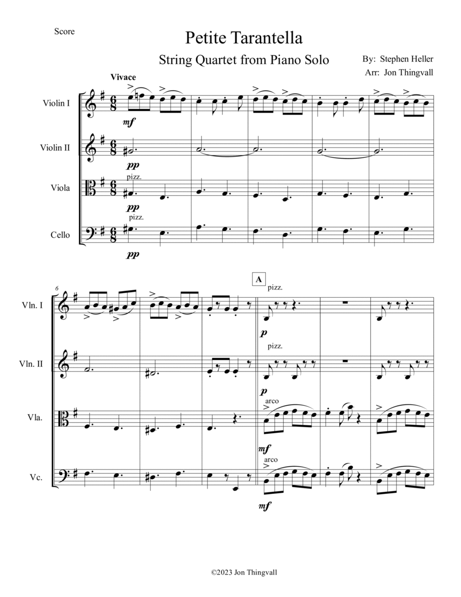 Petite Tarantella Petite Tarantella String Quartet scores gallery preview page 1