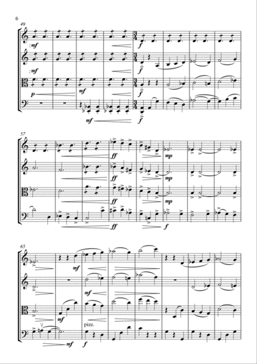 Chahārgāh for String Quartet String Quartet scores gallery preview page 6
