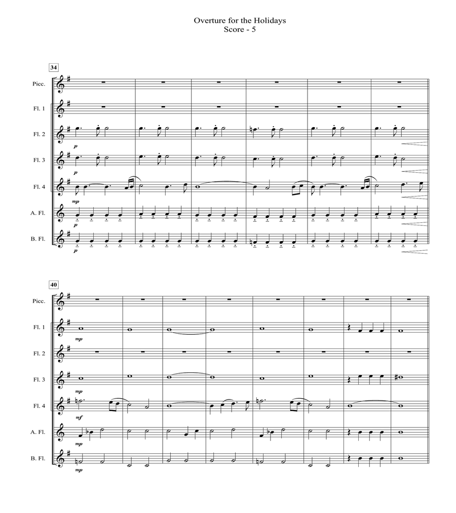Overture for the Holidays (for Flute Choir) image number null