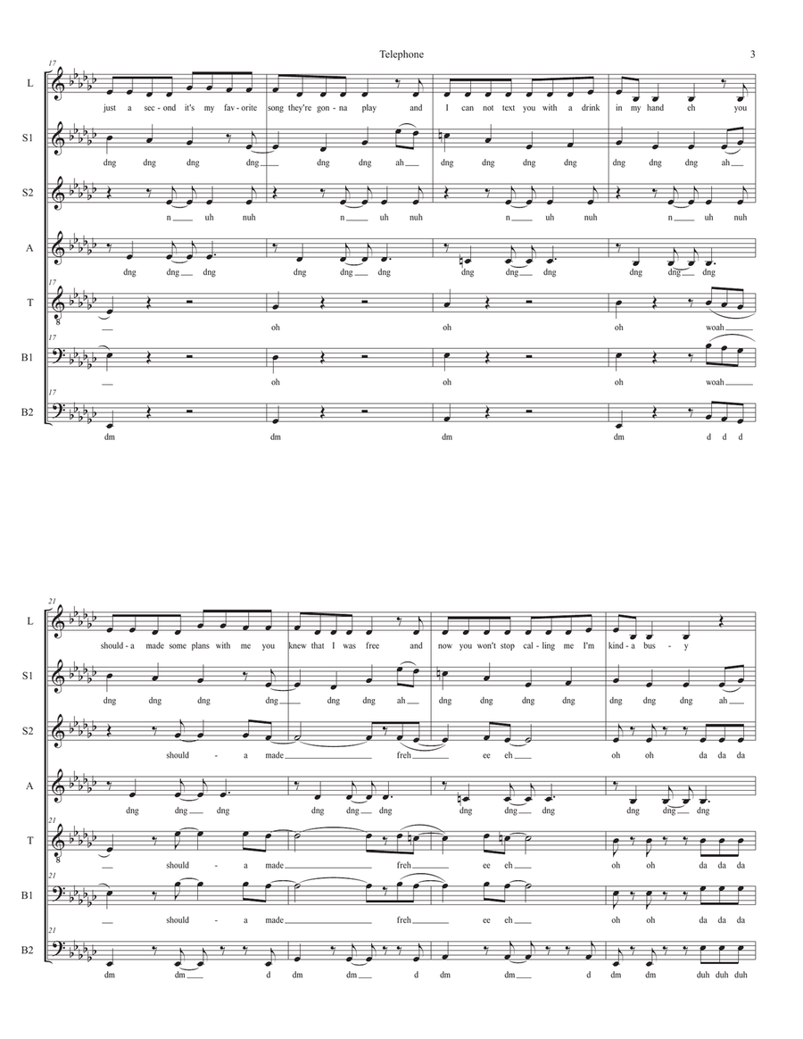 Telephone Divisi scores gallery preview page 3