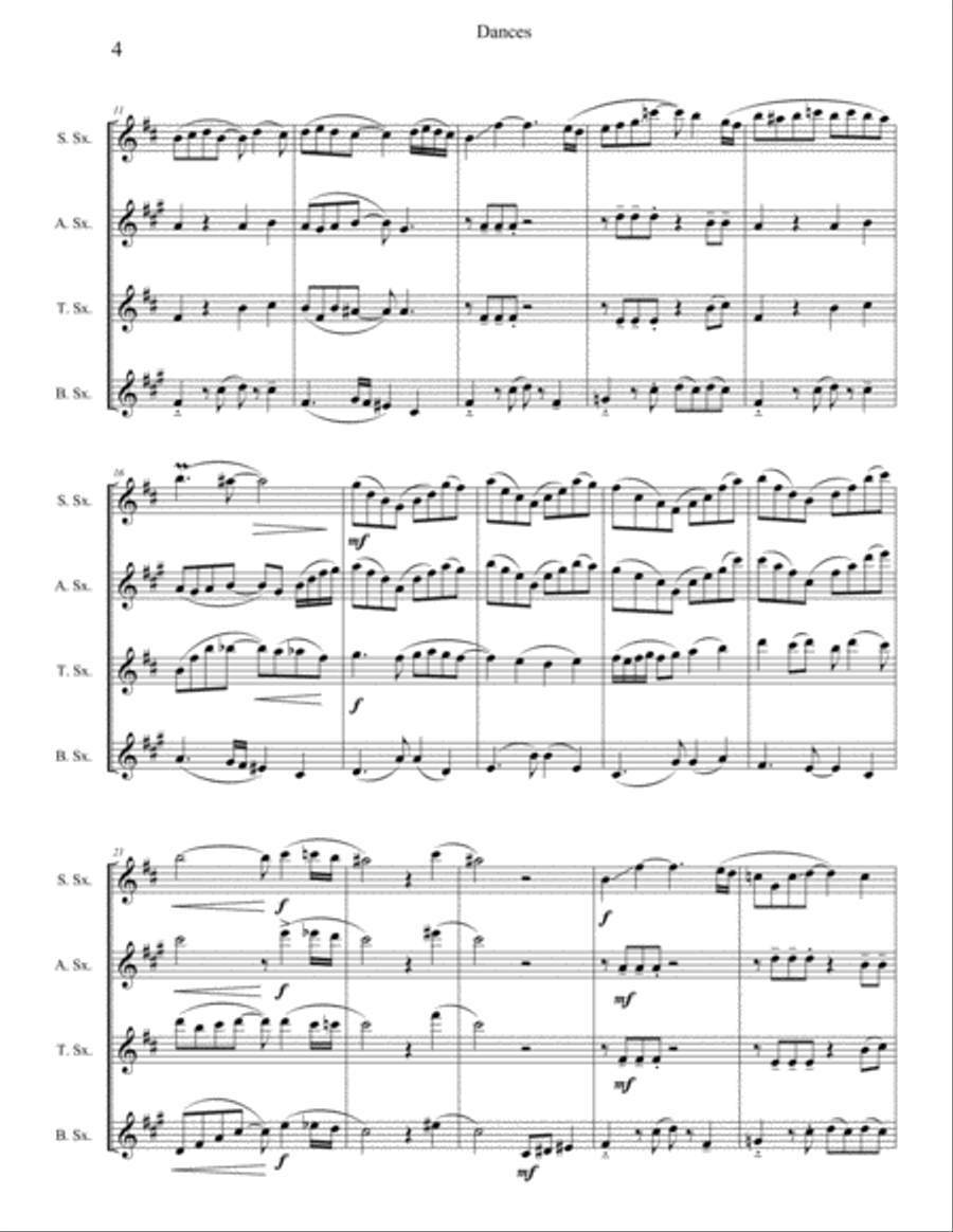 Dances Woodwind Quartet scores gallery preview page 4