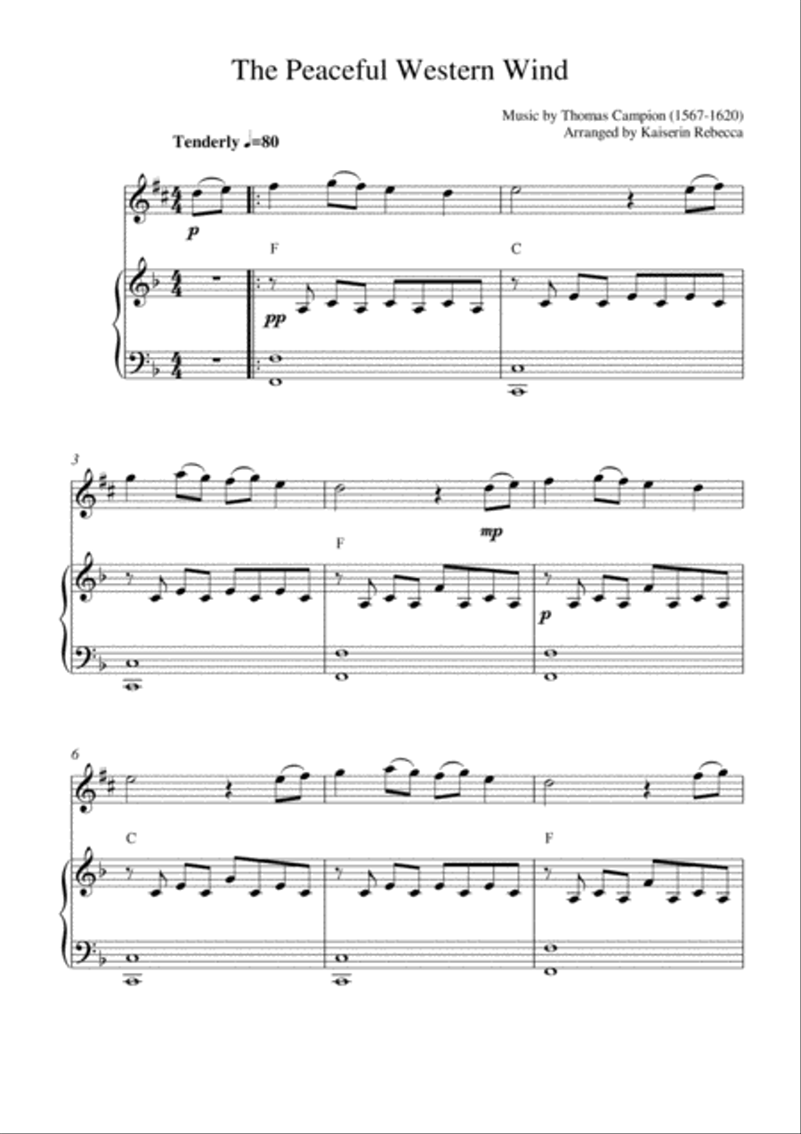 The Peaceful Western Wind Alto Saxophone scores gallery preview page 1
