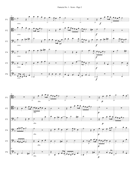 Fantazia No. 1 for Trombone or Low Brass Sextet image number null