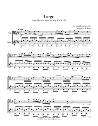 Largo from Winter (L'Inverno) for cello and guitar