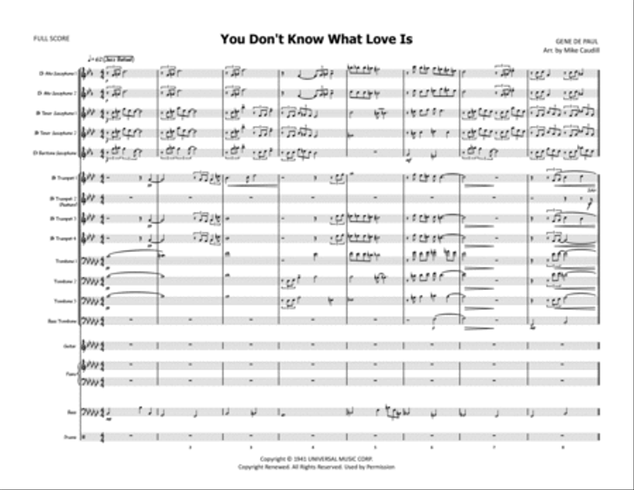 You Don't Know What Love Is Jazz Ensemble scores gallery preview page 2