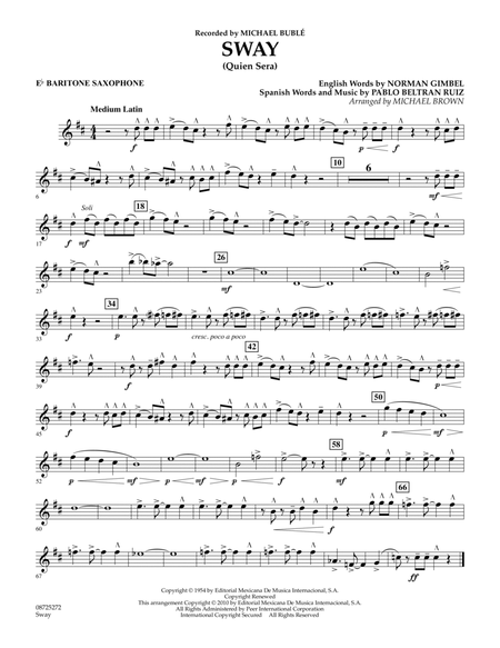 Sway (Quien Sera) - Eb Baritone Saxophone