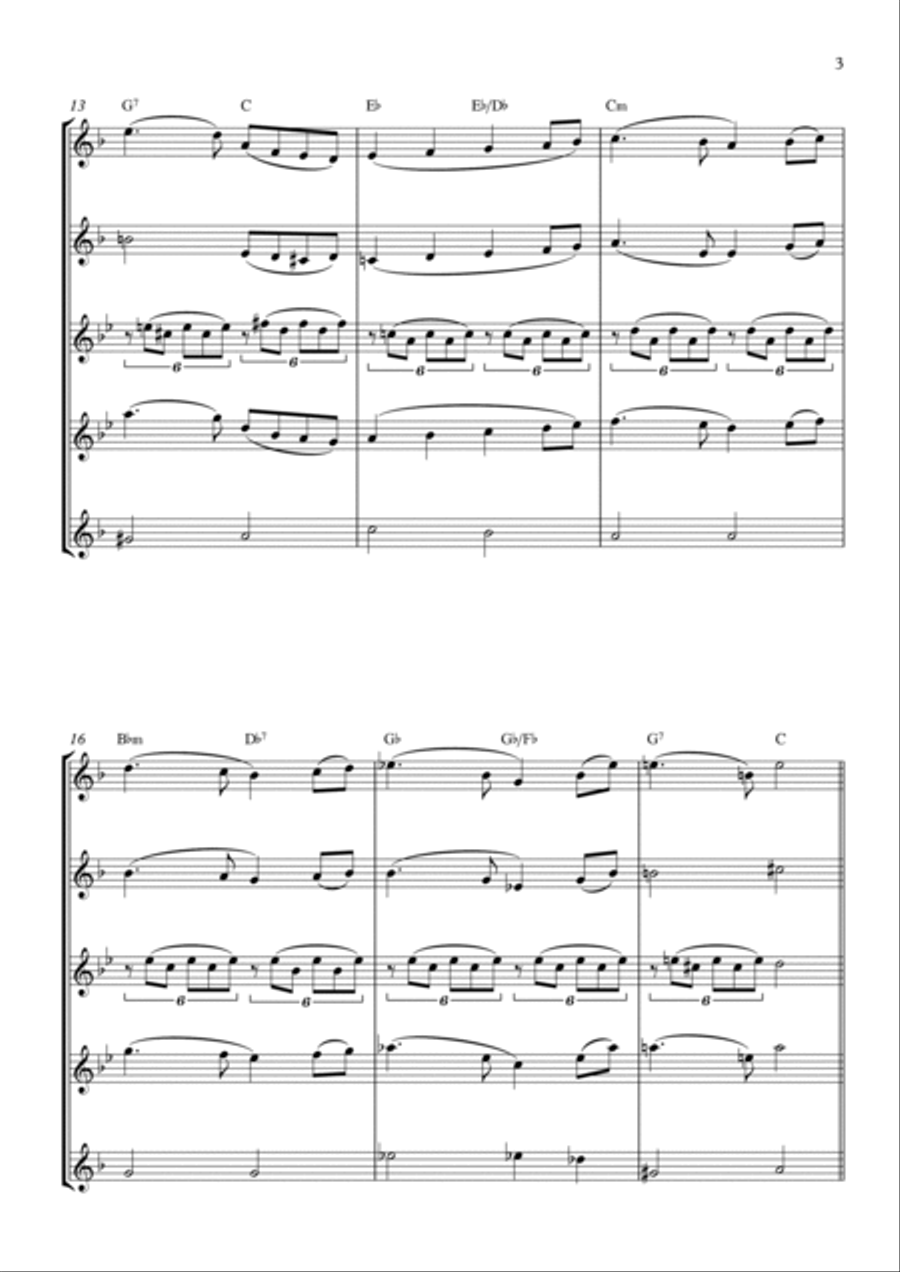 Swan Lake Saxophone Quintet scores gallery preview page 3