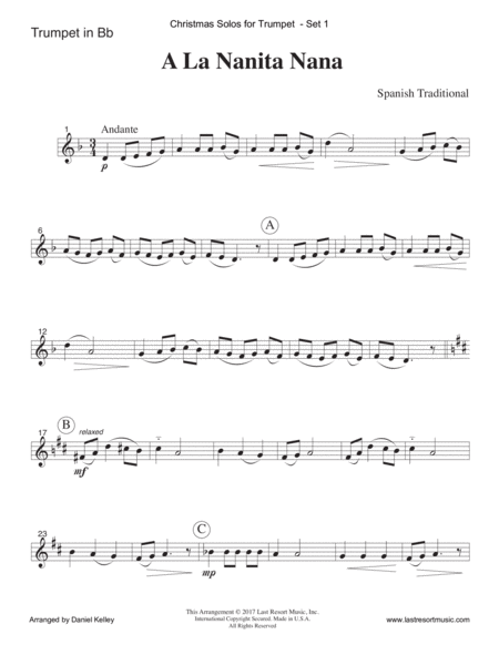 Christmas Solos for Trumpet & Piano Set 1