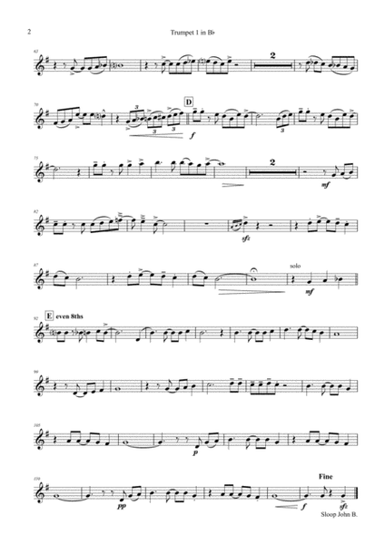 Sloop John B. - Caribian Folk Song - Brass Quartet image number null