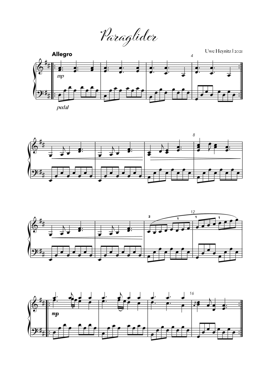 Paraglider Paraglider Piano Method scores gallery preview page 1