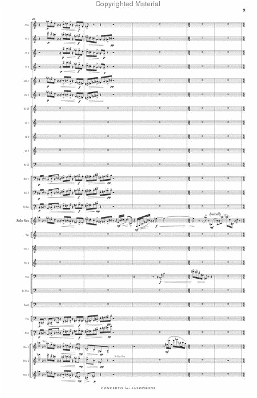 Concerto for Saxophone & Wind Symphony Concert Band scores gallery preview page 10
