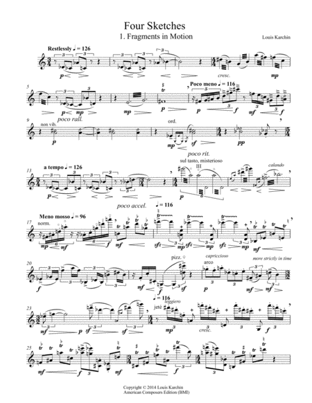 [Karchin] Four Sketches for Solo Violin