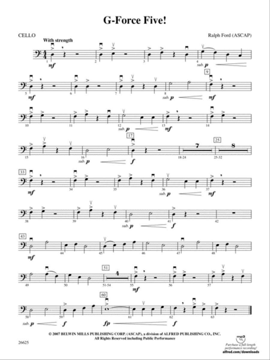 G-Force Five!: Cello String Orchestra scores gallery preview page 1