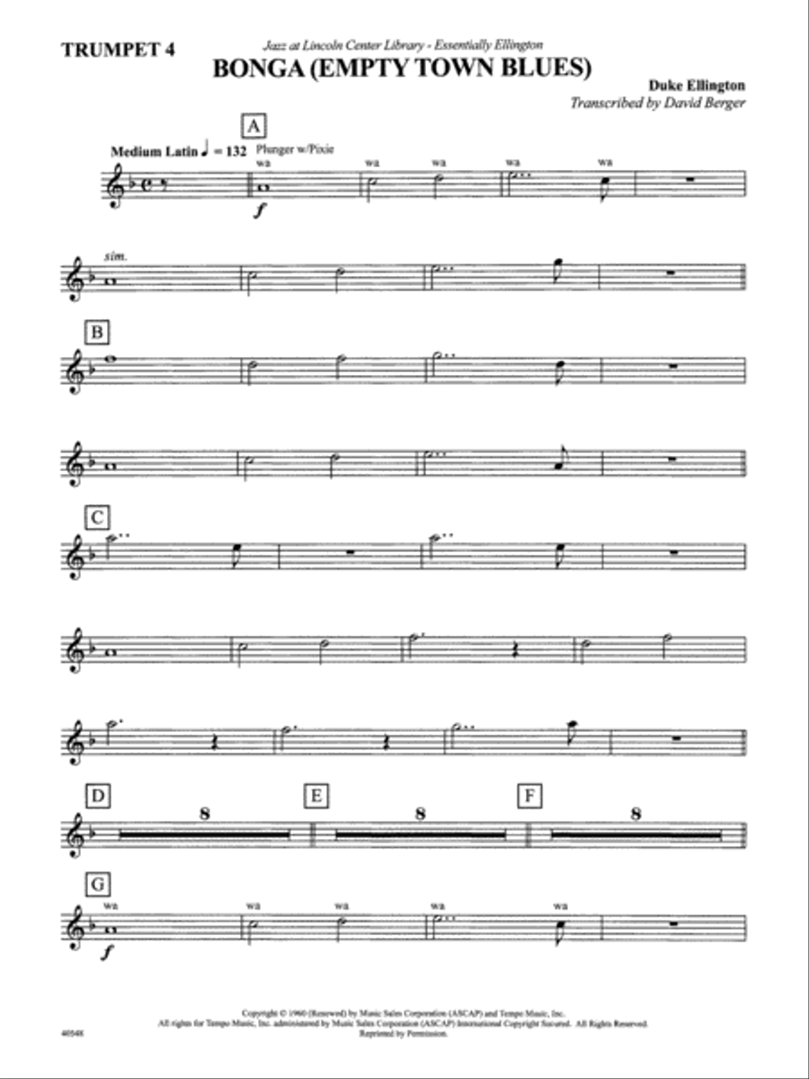 Bonga: 4th B-flat Trumpet