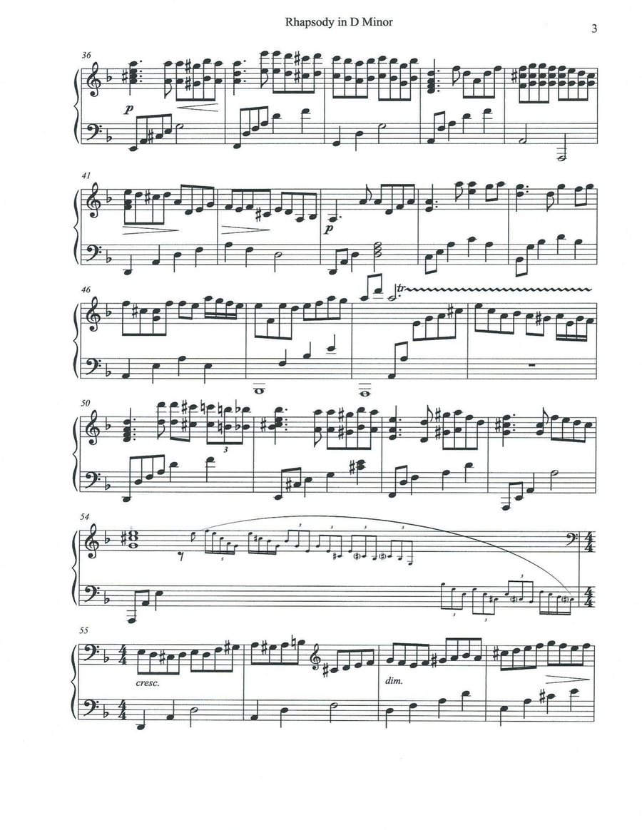 Rhapsody in D Minor Rhapsody in D Minor Piano Solo scores gallery preview page 3