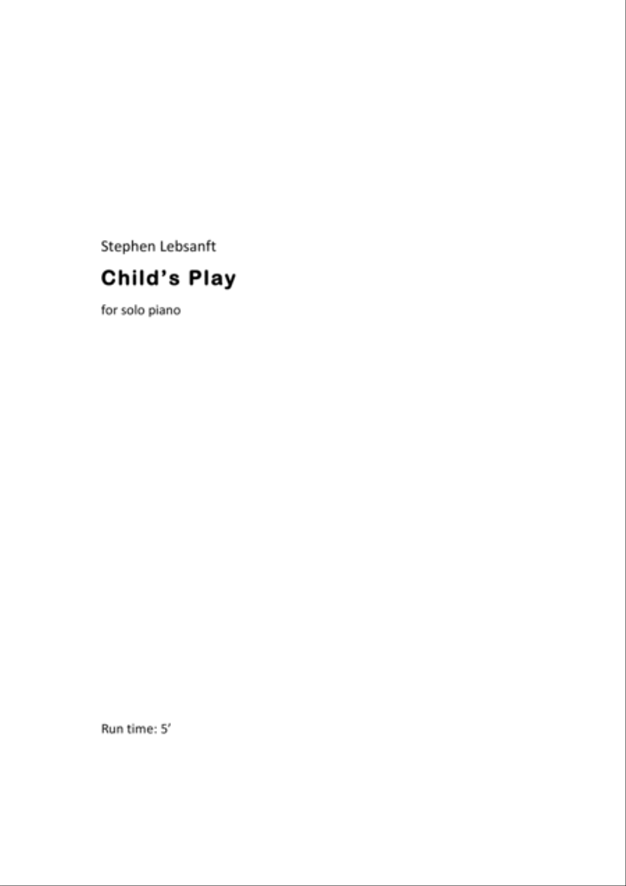 Child's Play Piano Solo scores gallery preview page 1