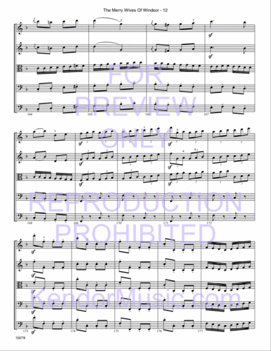 Merry Wives Of Windsor, The (Themes From The Overture) (Full Score) Orchestra scores gallery preview page 14
