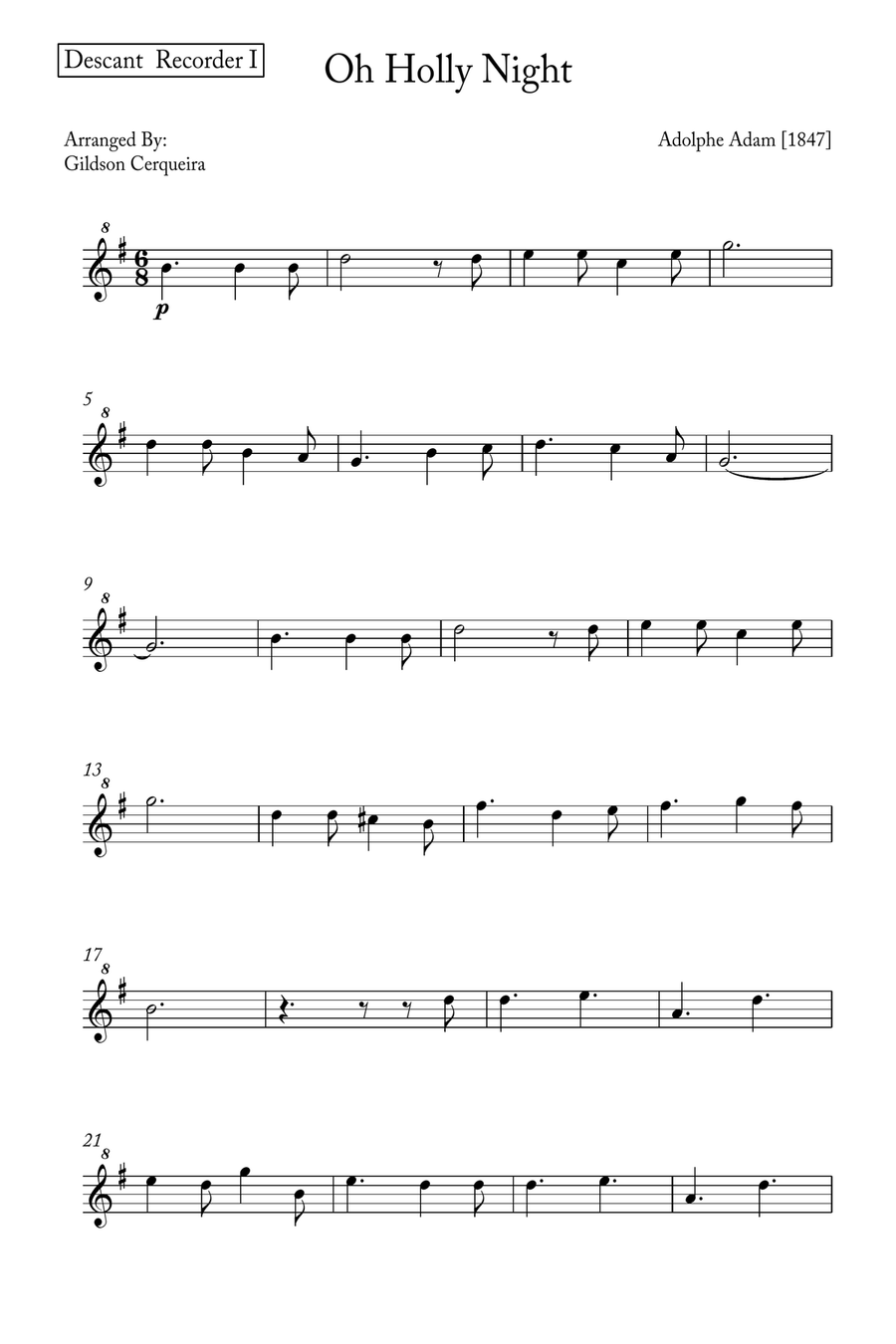 Oh Holy night Woodwind Duet scores gallery preview page 4