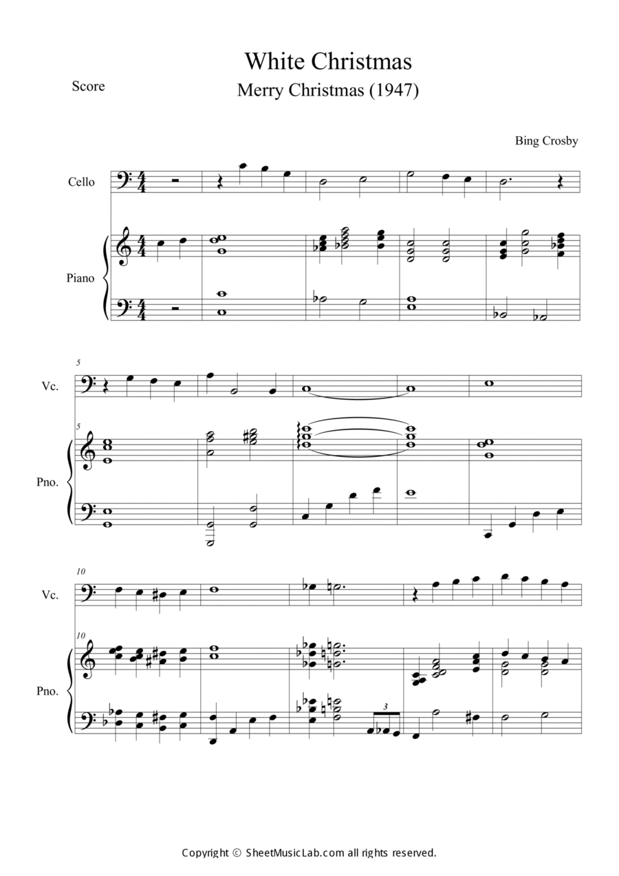 I'm Dreaming Of A White Christmas Piano scores gallery preview page 1