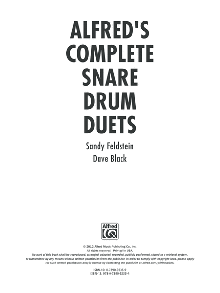 Alfred's Complete Snare Drum Duets Small Ensemble scores gallery preview page 2
