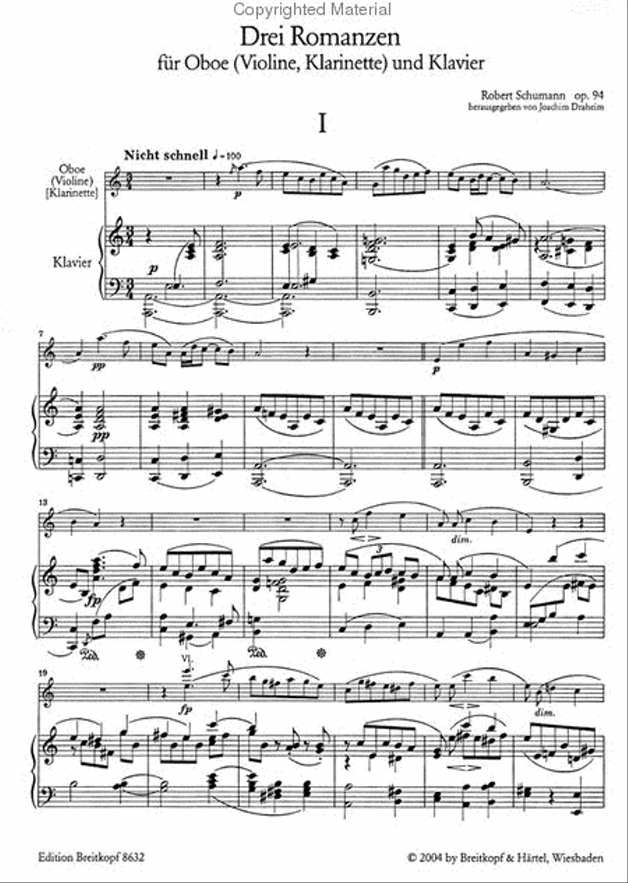 3 Romances Op. 94 Violin Solo scores gallery preview page 2