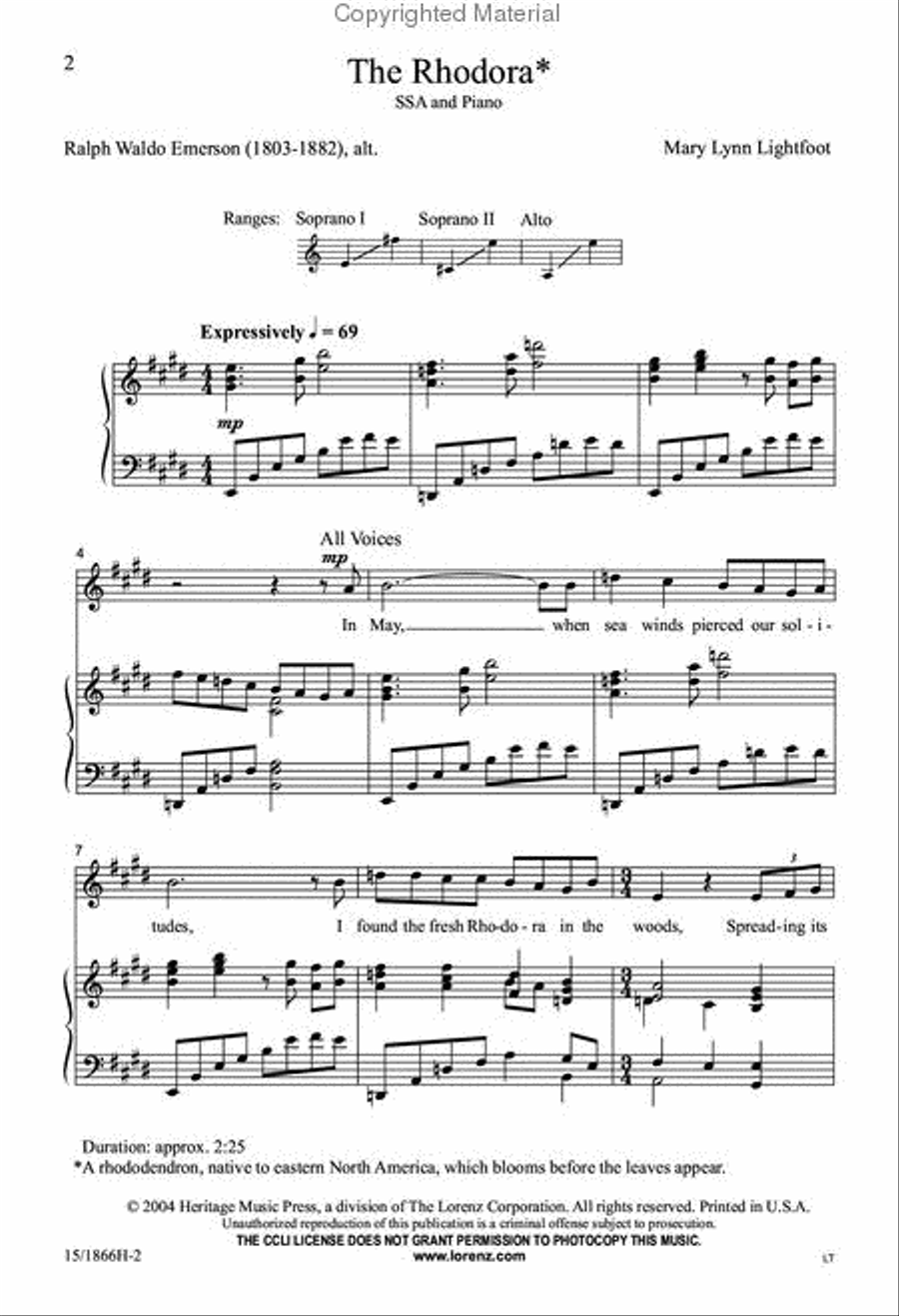 The Rhodora The Rhodora SSA scores gallery preview page 2