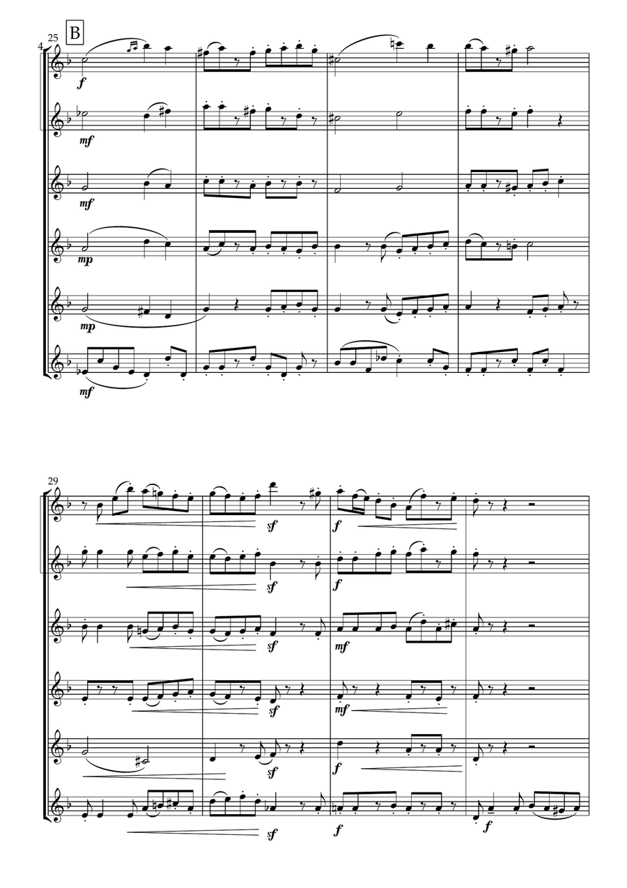Tango for Flute Choir- (6 C Flutes) Intermediate Flute Choir scores gallery preview page 5