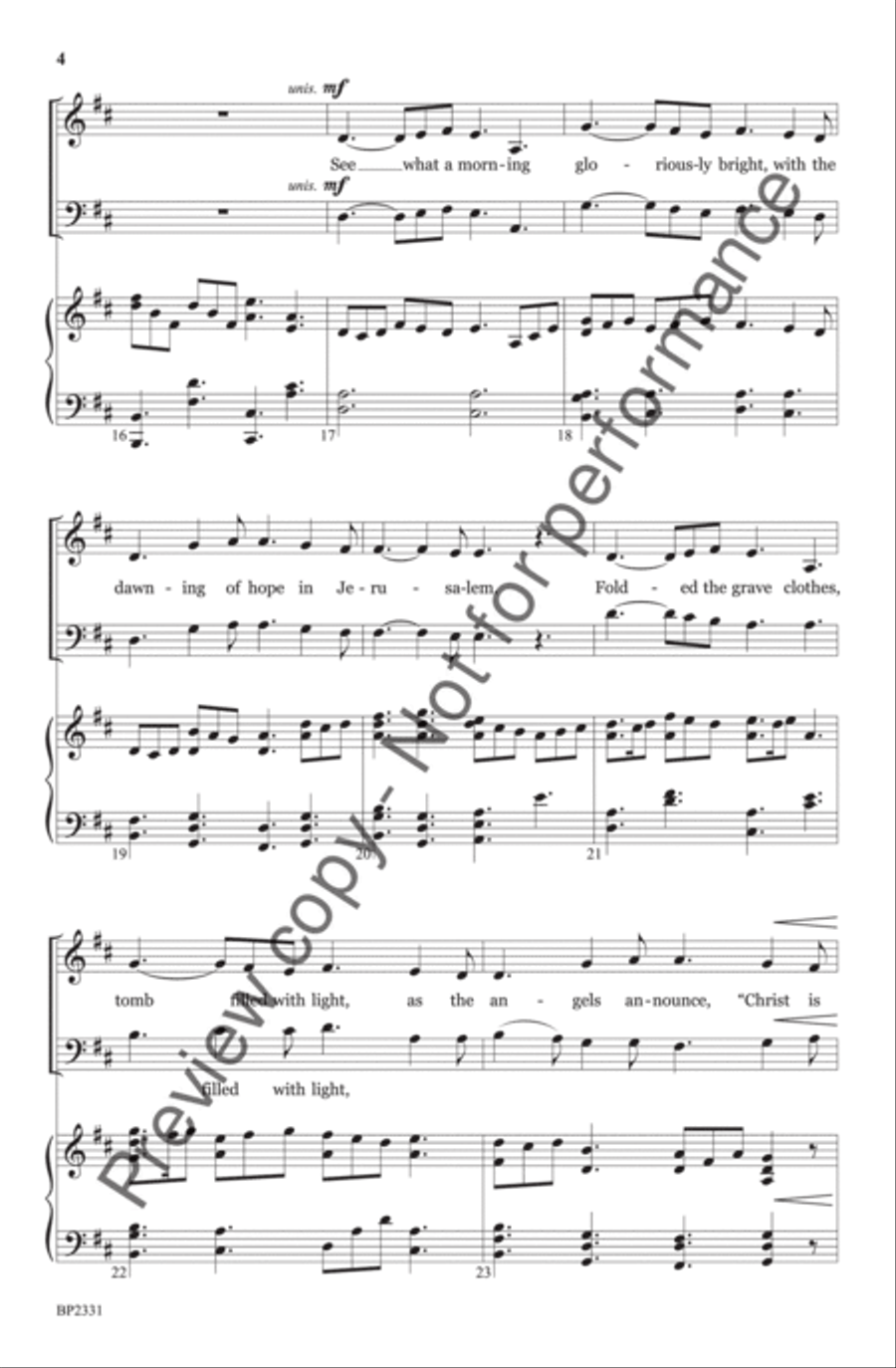 Resurrection Hymn (See What A Morning) 4-Part scores gallery preview page 5