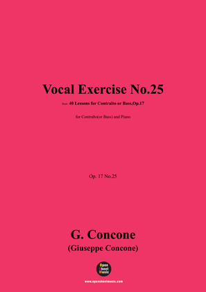 G. Concone-Vocal Exercise No.25,for Contralto(or Bass) and Piano