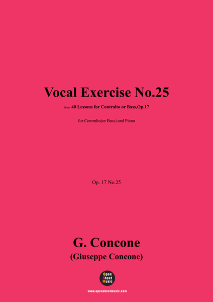 G. Concone-Vocal Exercise No.25,for Contralto(or Bass) and Piano image number null