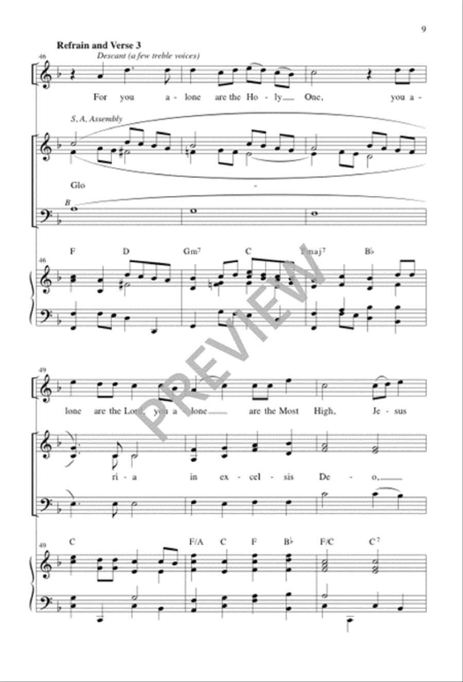 Christmas Gloria 3-Part scores gallery preview page 10