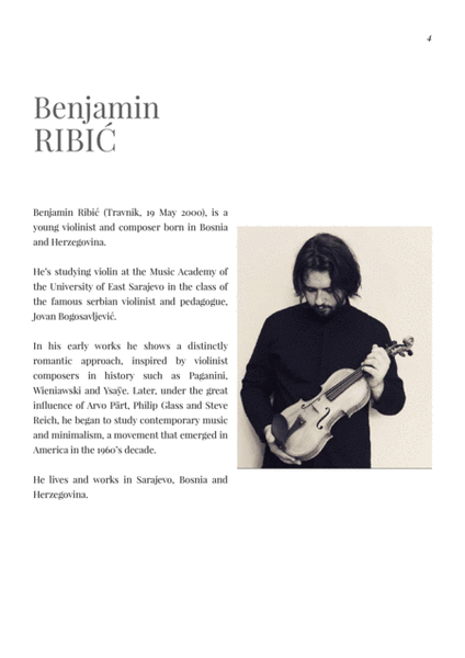 Ribić, Benjamin - Threnody ; For Melisa - for violin and piano