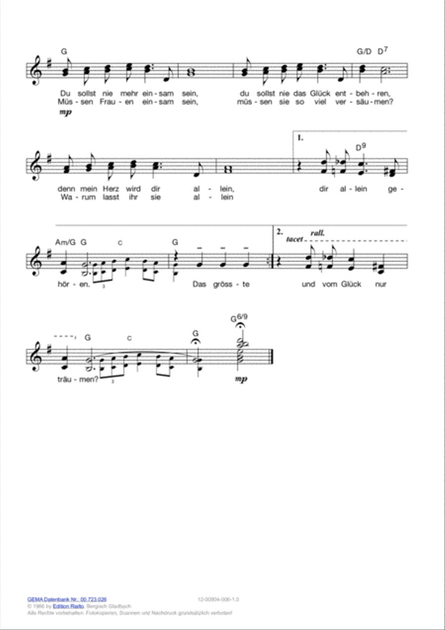 Mussen Frauen einsam sein? Voice scores gallery preview page 5