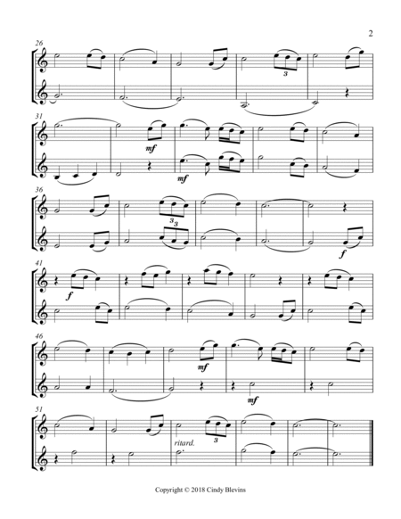 Amazing Grace, Clarinet Duet image number null