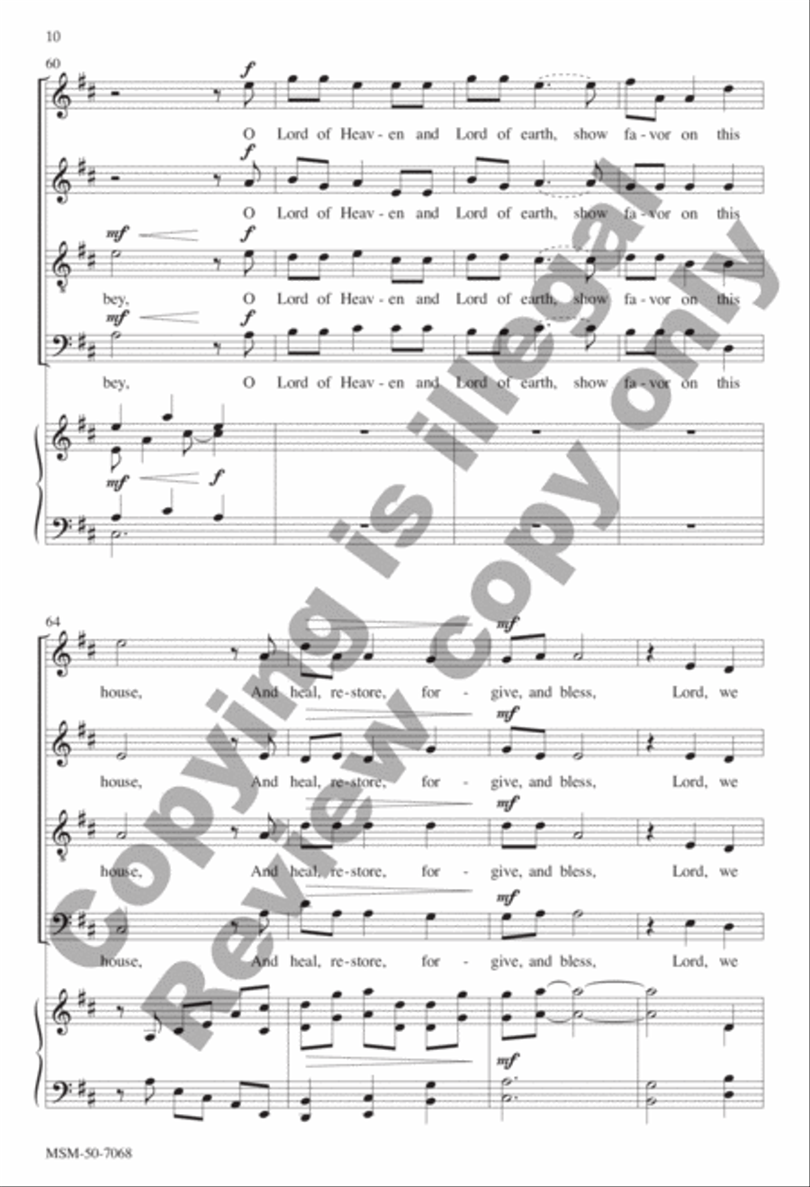 Come Dwell in Solomon's Walls 4-Part scores gallery preview page 9