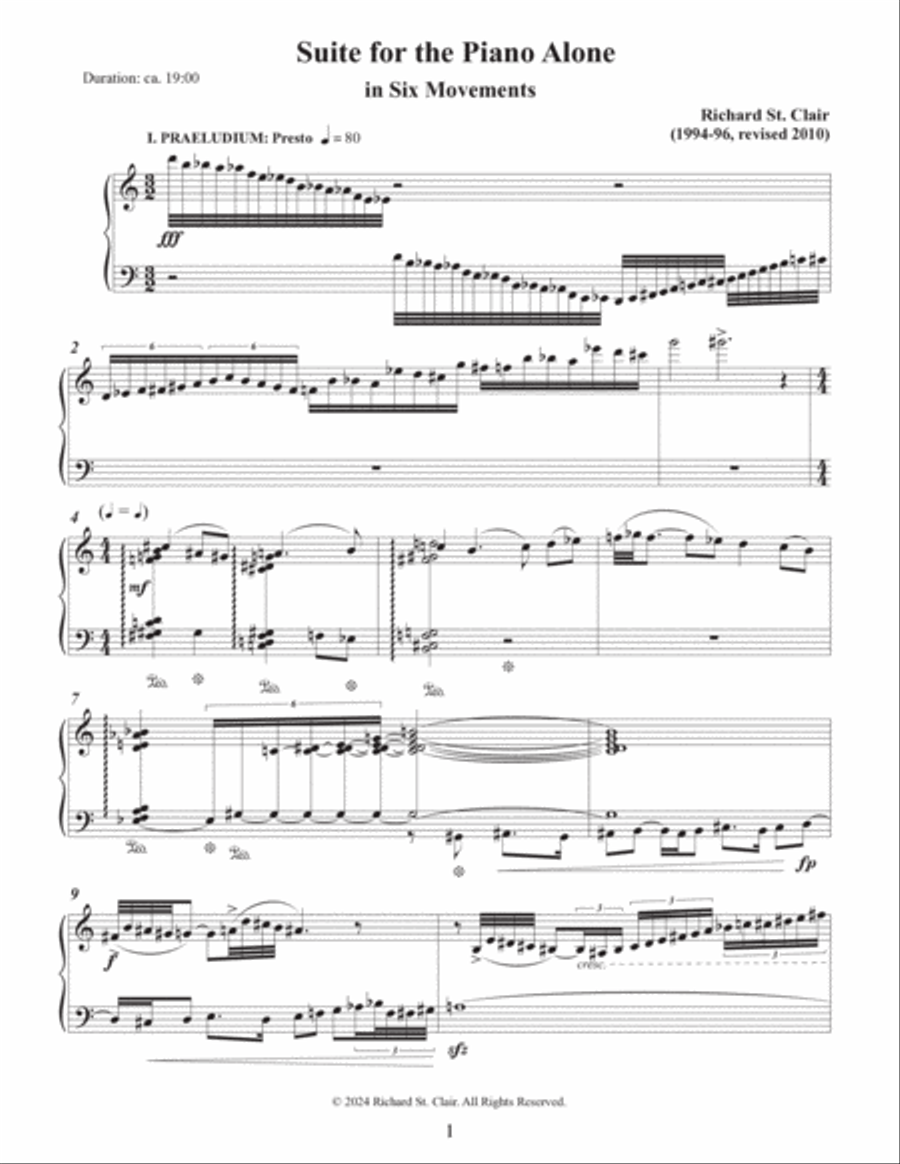 Suite for the Piano Alone Chamber Music scores gallery preview page 2
