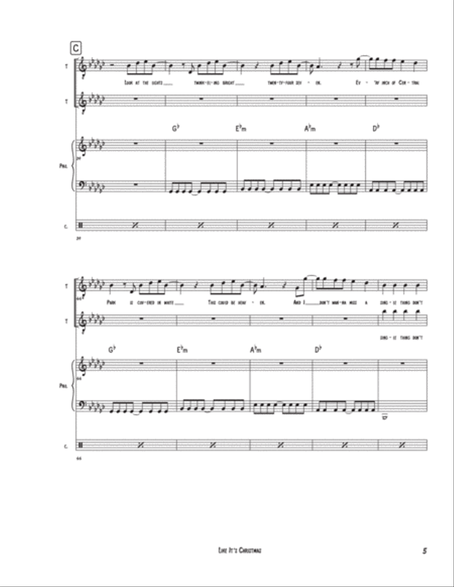 Like It's Christmas Like It's Christmas Piano, Vocal, Guitar scores gallery preview page 5