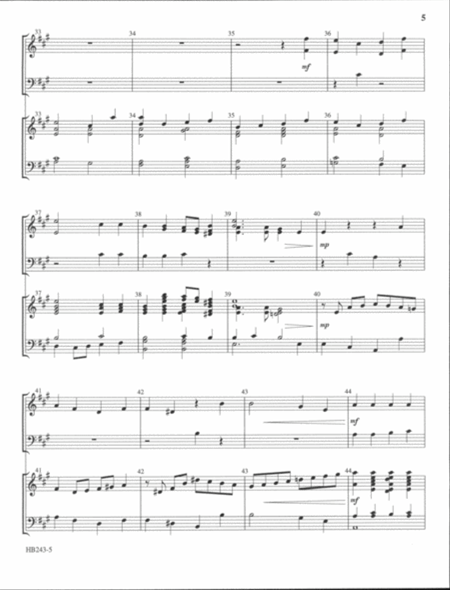 Processional on LANCASHIRE - full score Handbell Choir scores gallery preview page 5