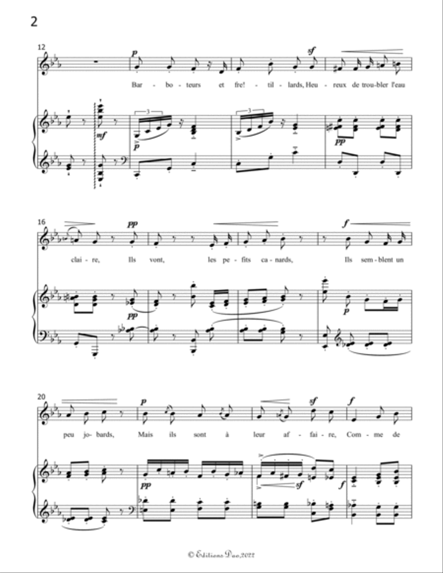 Villanelle des petits canards, by Chabrier, in E flat Major Voice scores gallery preview page 4