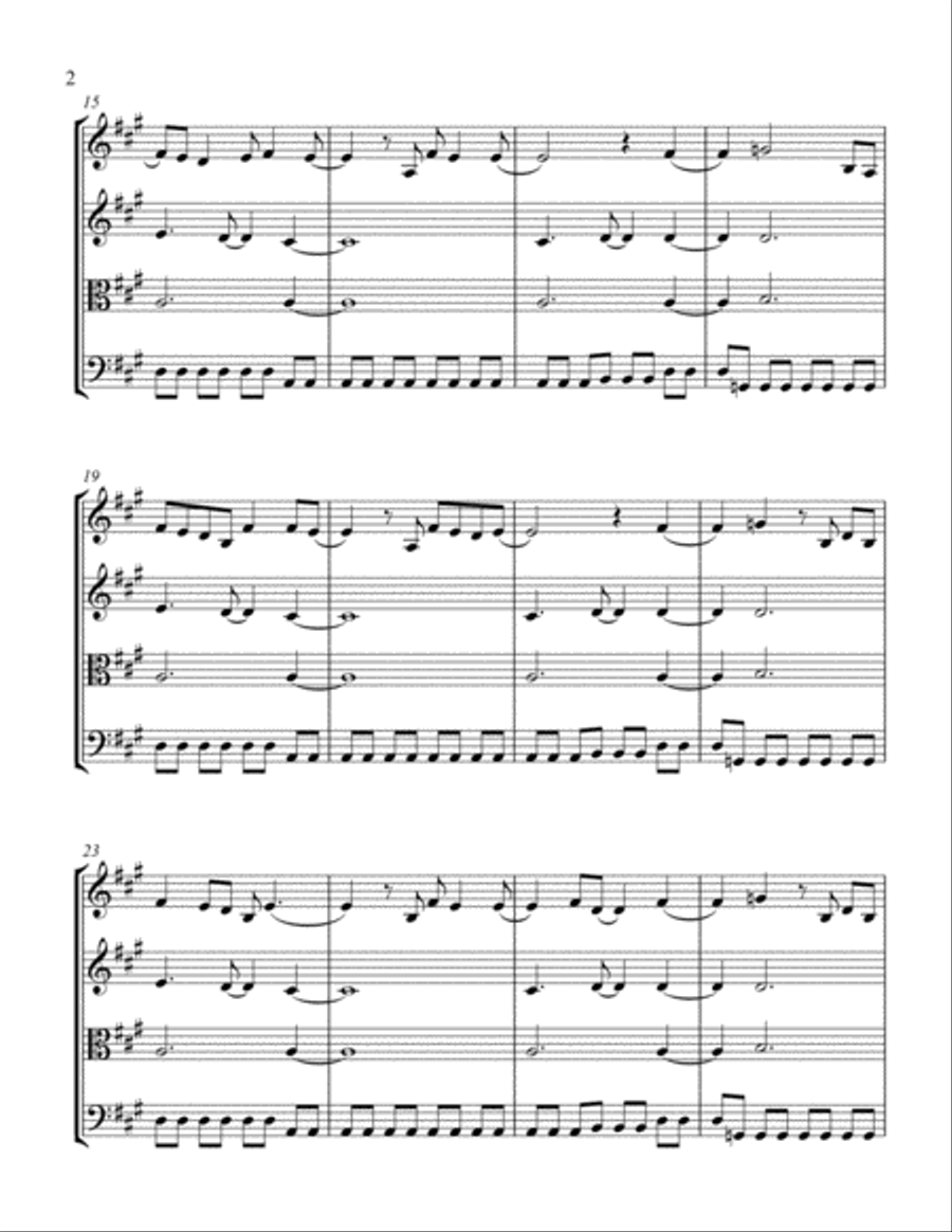 Beautiful Day Beautiful Day String Quartet scores gallery preview page 2