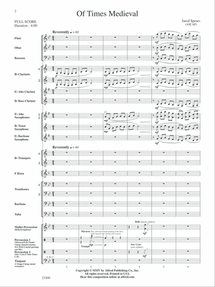 Of Times Medieval: Score Concert Band scores gallery preview page 2
