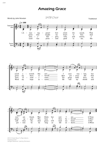Amazing Grace - SATB Choir image number null