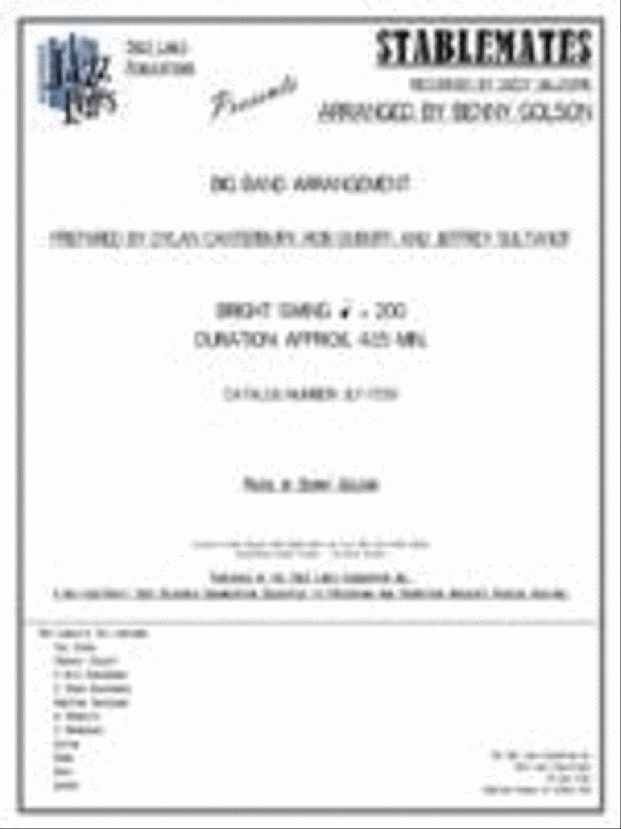 Stablemates Big Band scores gallery preview page 1