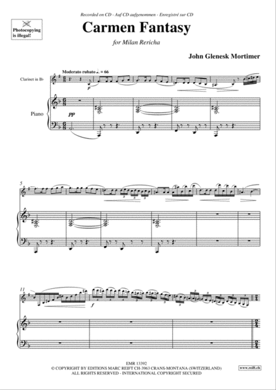 Carmen Fantasy Carmen Fantasy Clarinet Solo scores gallery preview page 3