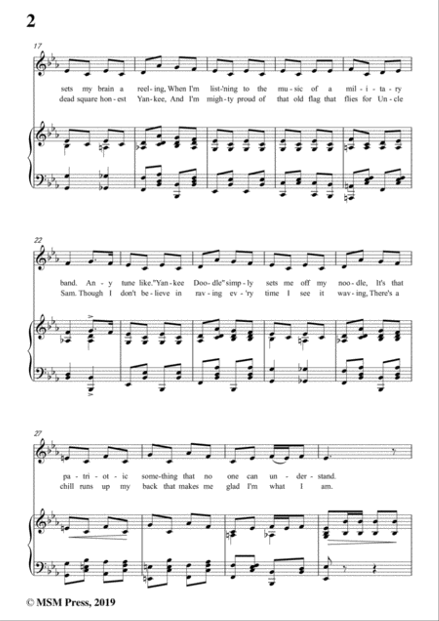 George M. Cohan-You're A Grand Old Flag,in E flat Major,for Voice&Piano Voice scores gallery preview page 4