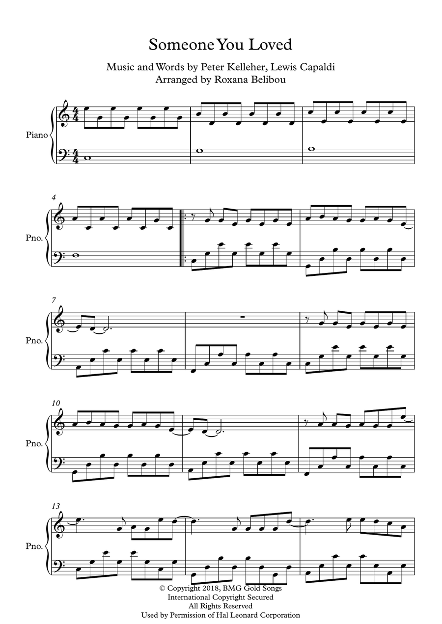 Someone you loved cover sale piano